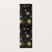 Carte De Visite Les flocons dorés de Noël sur l'Arrière - plan noi (Extérieur déplié)