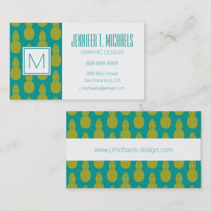 Carte De Visite Les fruits tropicaux de l'ananas  Monogramme