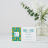 Carte De Visite Les fruits tropicaux de l'ananas| Monogramme (Debout devant)