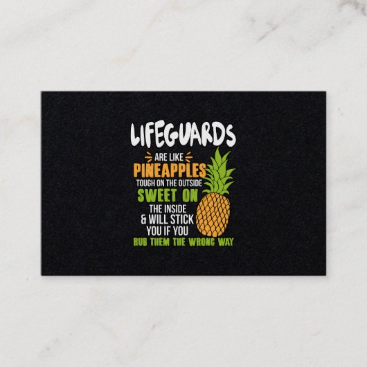 Carte De Visite Les Gardiens Sont Comme Des Ananas. (Devant)