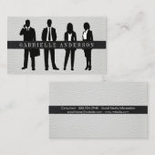 Carte De Visite Les gens d'affaires debout | Cuir (Devant / Derrière)
