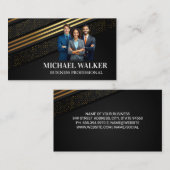 Carte De Visite Les gens d'affaires souriant | Or noir (Devant / Derrière)