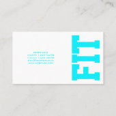 Carte De Visite Les grandes lettres ONT ADAPTÉ cyan blanc (Dos)