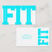 Carte De Visite Les grandes lettres ONT ADAPTÉ cyan blanc (Devant / Derrière)