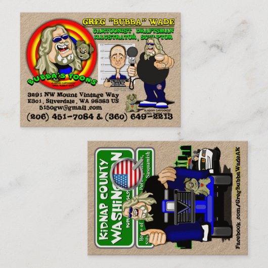 CARTE DE VISITE LES JOUETS DE BUBBA (Devant / Derrière)