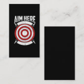 Carte De Visite Les Joueurs De Dessins Visent Bullseye Ax Jeter Ci (Devant / Derrière)