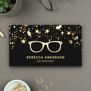 Carte De Visite Les lunettes d'or noir Confetti Gold sont optimist