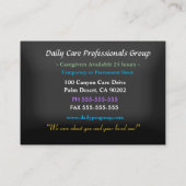 Carte De Visite Les Mains De L'Aide Professionnelle (Dos)