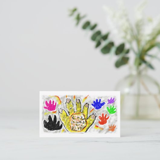 Carte De Visite les mains d'un dieu sont plus grandes (Debout devant)