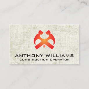 Carte De Visite Les marteaux et le toit de maison Grunge Arrière