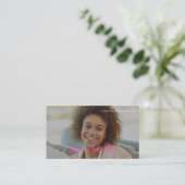 Carte De Visite Les médias sociaux influencent photo qr code rose (Debout devant)