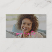 Carte De Visite Les médias sociaux influencent photo qr code rose (Devant)