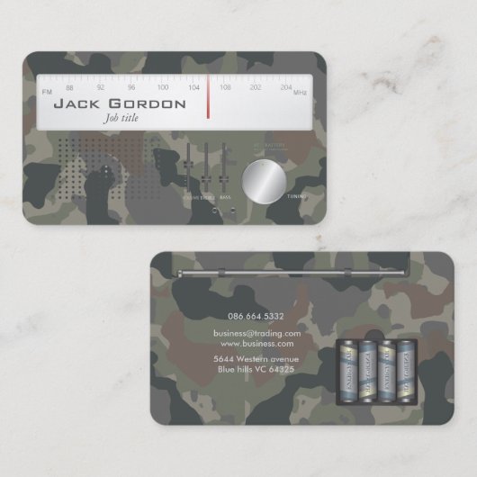 Carte De Visite Les militaires de vieille école camouflent la (Devant / Derrière)