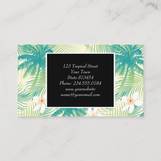 Carte De Visite Les palmiers tropicaux d'été (Dos)