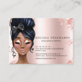 Carte De Visite Les parties scintillantes roses d'or de charme (Dos)