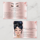 Carte De Visite Les parties scintillantes roses d'or de charme (Devant / Derrière)