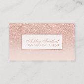 Carte De Visite Les parties scintillantes roses d'or de faux (Devant)