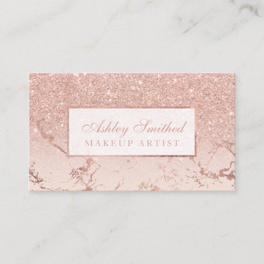 Carte De Visite Les parties scintillantes roses modernes d'or (Devant)