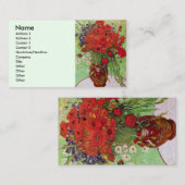 Carte De Visite Les pavots rouges et les marguerites de Vincent va (Devant / Derrière)