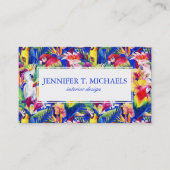 Carte De Visite Les perroquets d'aquarelle | ajoutent votre nom (Devant)