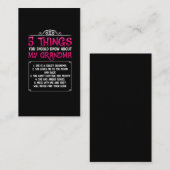 Carte De Visite Les petits-enfants amusants Meilleur grand-mère (Devant / Derrière)