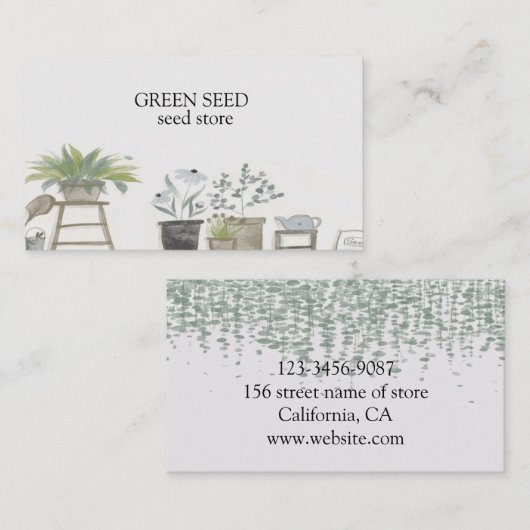 Carte De Visite Les Plantes (Devant / Derrière)