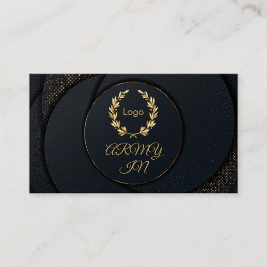 Carte De Visite Les points dorés du cercle noir (Devant)