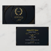 Carte De Visite Les points dorés du cercle noir (Devant / Derrière)