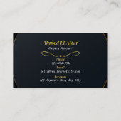 Carte De Visite Les points dorés du cercle noir (Dos)