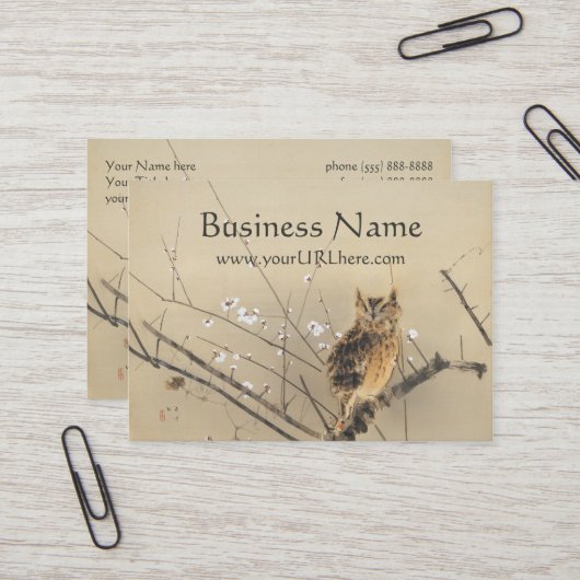 Carte De Visite Les premières fleurs de prune par Nishimura Goun, (Devant/Arrière en situation)