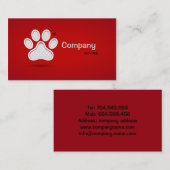 Carte De Visite Les premiers secours vétérinaires choient le (Devant / Derrière)