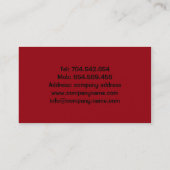 Carte De Visite Les premiers secours vétérinaires choient le (Dos)