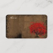 Carte De Visite Les Racines De L'Arbre Rouge Frottent Coeurs Mysté (Dos)