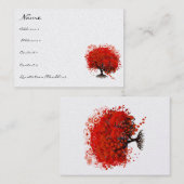 Carte De Visite Les racines de l'arbre rouge tourbillonnent les co (Devant / Derrière)