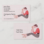 Carte De Visite Les rétros années 1950 maman et bébé (Devant / Derrière)