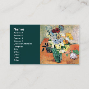 Carte De Visite Les Roses du Vase japonais Anemones Van Gogh