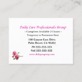 Carte De Visite Les Roses se souviennent d'un merveilleux professi (Dos)