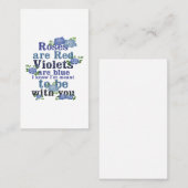 Carte De Visite Les roses sont rouges violet sont bleus je sais qu (Devant / Derrière)