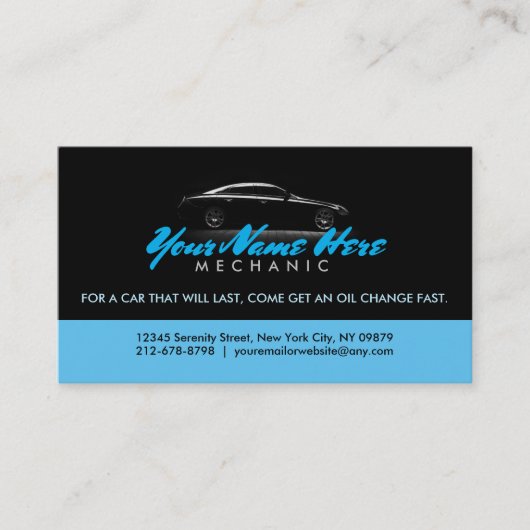 Carte De Visite Les slogans du changement de pétrole (Devant)