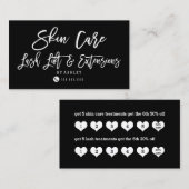 Carte De Visite Les soins de la peau fouettent la fidélité noire (Devant / Derrière)