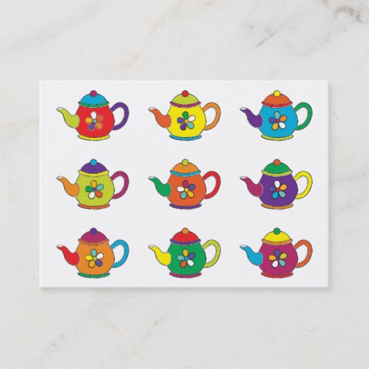 CARTE DE VISITE LES TEAPOTS COLORÉS (Devant)