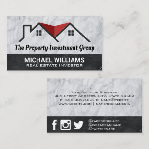 Carte De Visite Les toits de la maison Logo immobilier