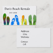 Carte De Visite Les tongs de plage (Devant / Derrière)