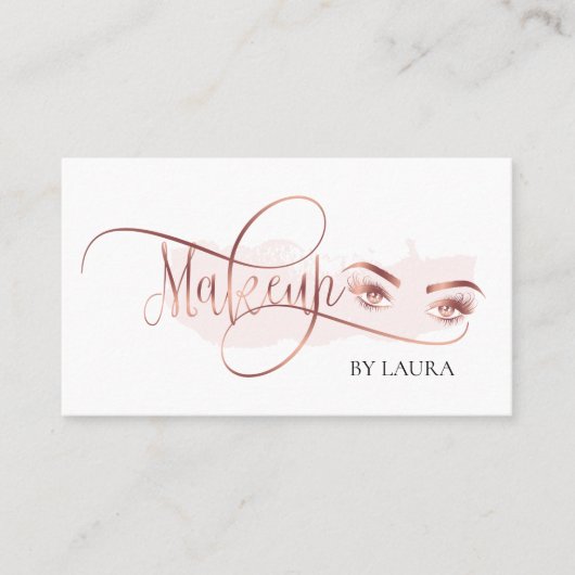 Carte De Visite Les yeux d'or rose éclaboussent le maquillage arti (Devant)