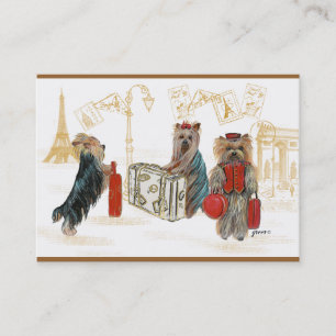 Carte De Visite Les Yorkies voyageant à Paris