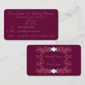 Carte de visite lesbien de Handfasting de déesse (Devant / Derrière)