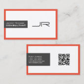 Carte De Visite L'espace encadré moderne avec le gris rouge blanc (Devant / Derrière)