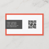 Carte De Visite L'espace encadré moderne avec le gris rouge blanc (Dos)