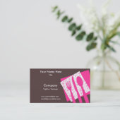 Carte de visite Let's Eat en rose (Debout devant)