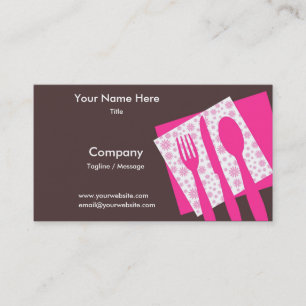 Carte de visite Let's Eat en rose